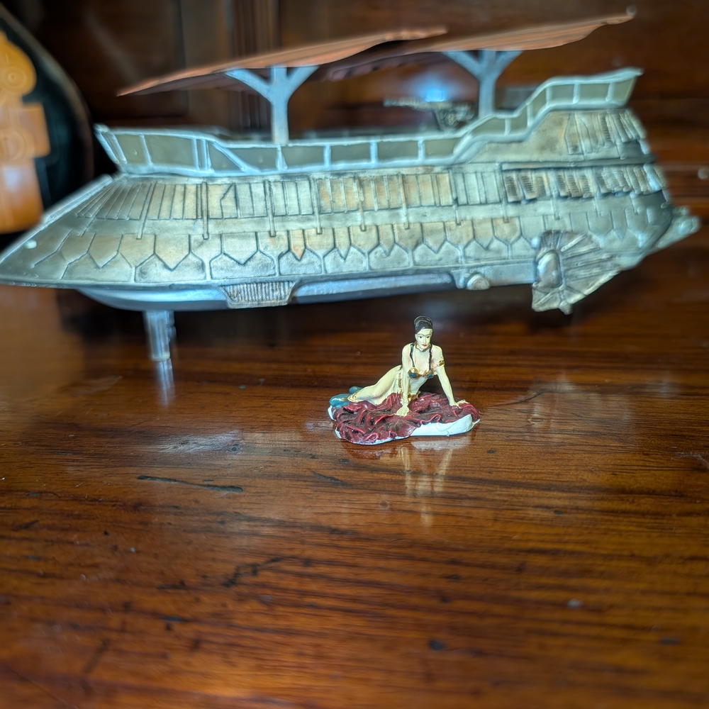 Vintage Spaceship Model with Figurine